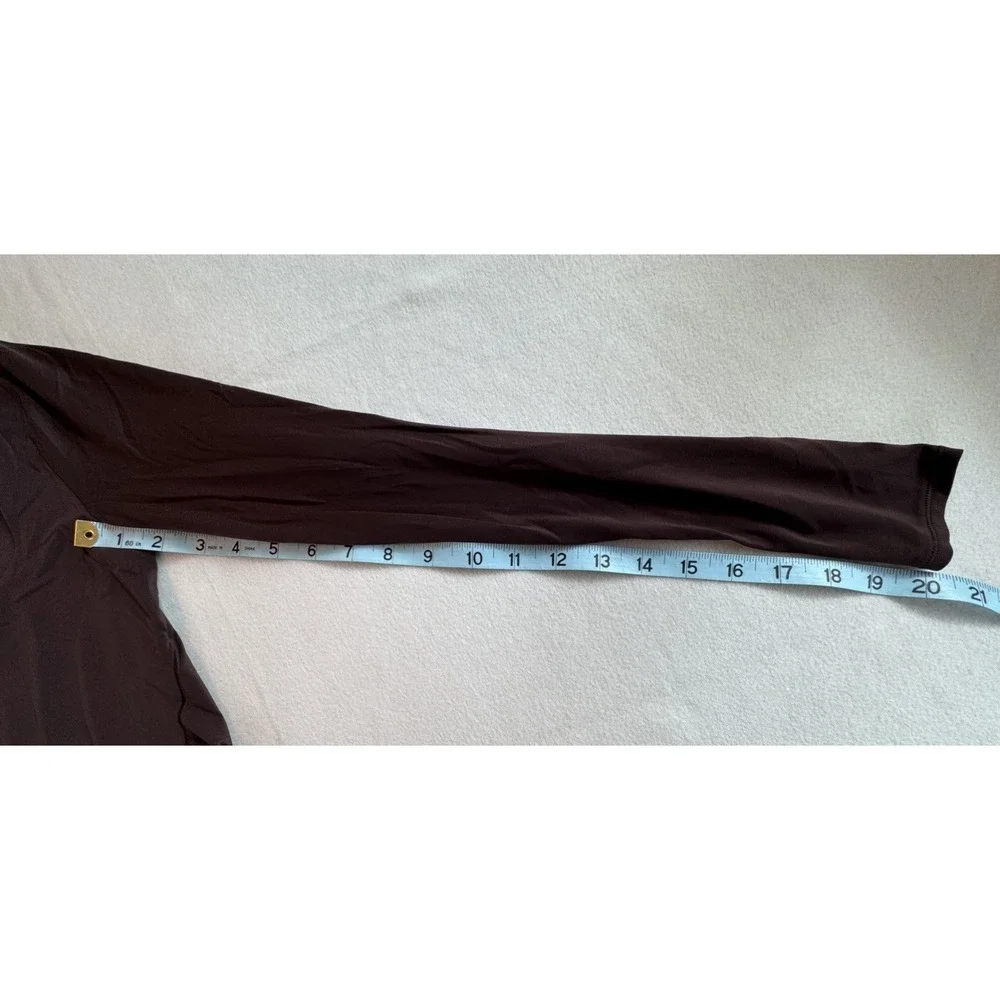 Lululemon Wundermost Ultra Soft Nulu Square Neck Long Sleeve Bodysuit Brown SP